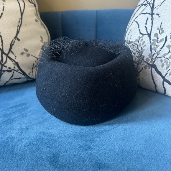 Miss Bierner and Michael Howard Hat - Vintage Black Hat with Netting main image 7